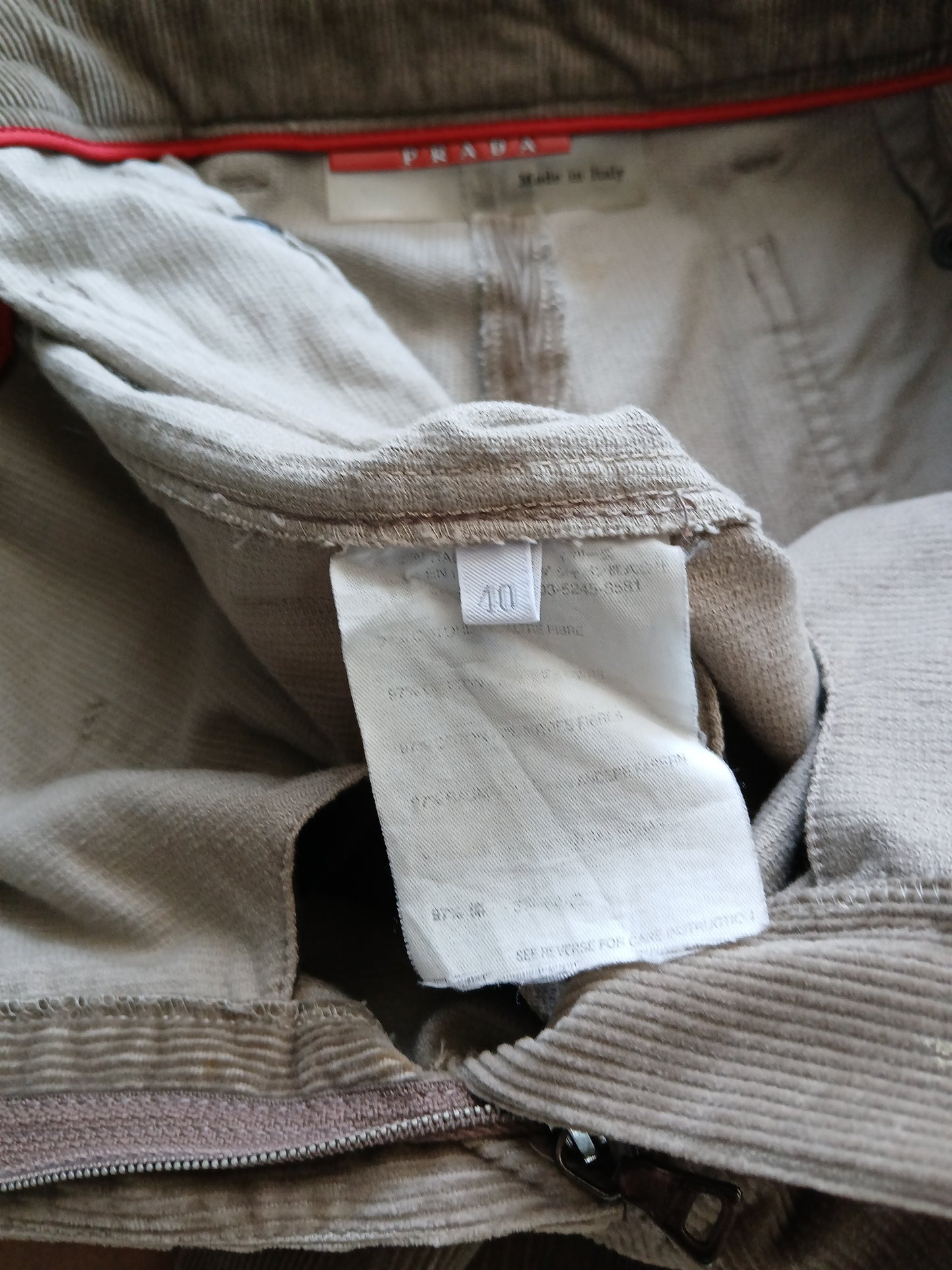 2000s Prada Linea Rossa corduroy pants S