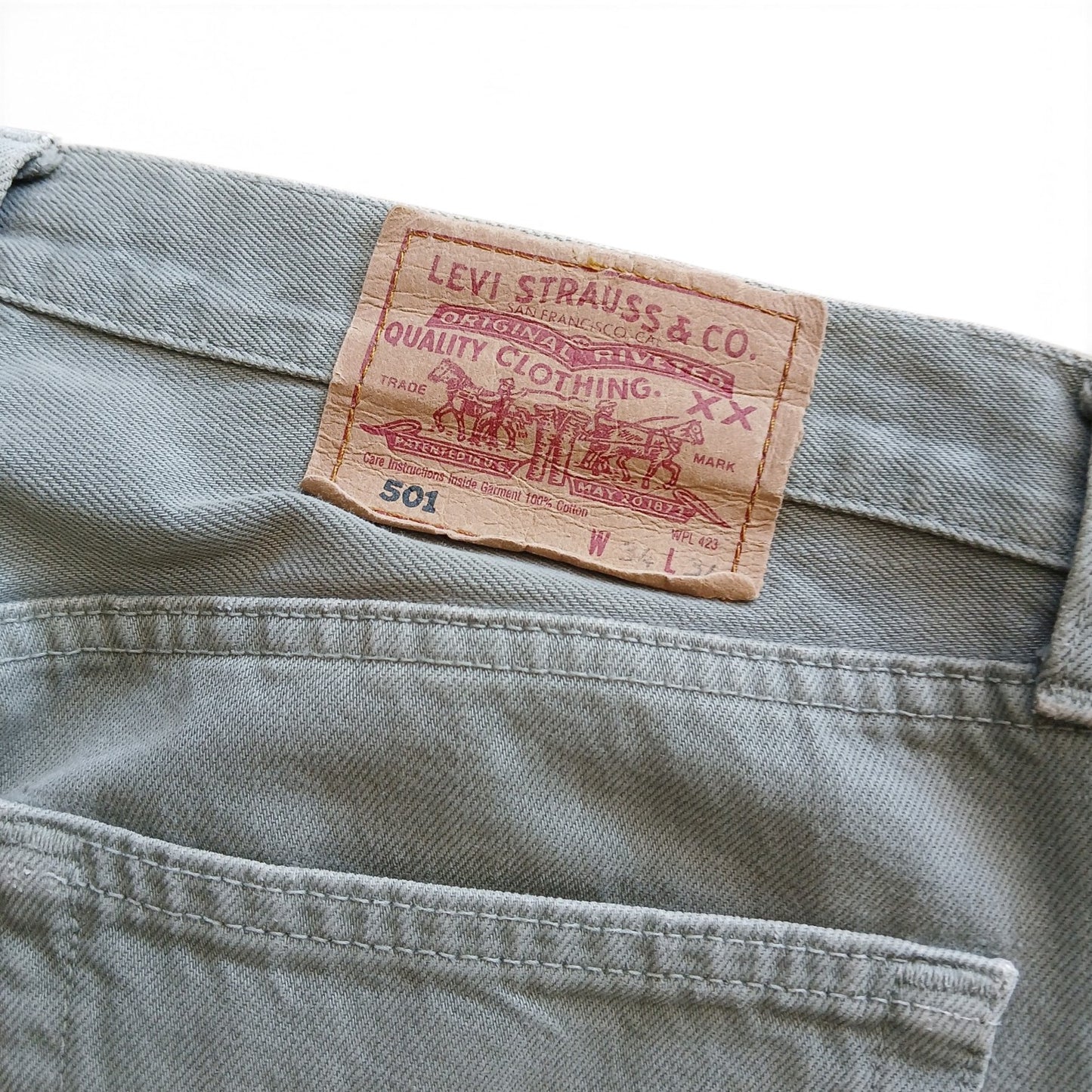Levi’s 501 olive distressed 34x34