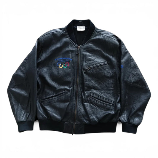 Vintage Adidas leather bomber L