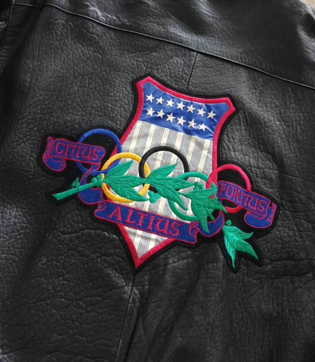 Vintage Adidas leather bomber L